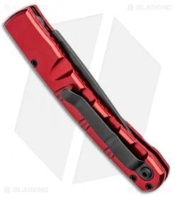 Piranha Virus Automatic Knife Red Tactical (3.25" Black) -Adventure Knife Shop Piranha Virus Auto Red Tactical Black BHQ 28575 jr side