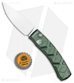 Piranha X Automatic Knife Green Aluminum (3.3" Mirror) -Adventure Knife Shop Piranha X Auto Green Mirror BHQ 26287 jr bottlecap