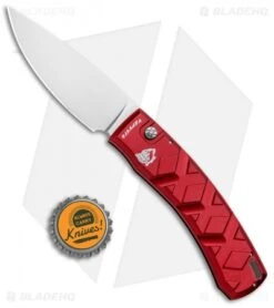 Piranha X Automatic Knife Red (3.3" Mirror) -Adventure Knife Shop Piranha X Auto Red Mirror BHQ 26291 jr bottlecap