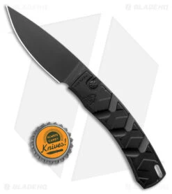 Piranha X Automatic Tactical Knife Black Aluminum (3.3" Black 154CM) -Adventure Knife Shop Piranha X Auto Tactical Black BHQ 26281 jr bottlecap