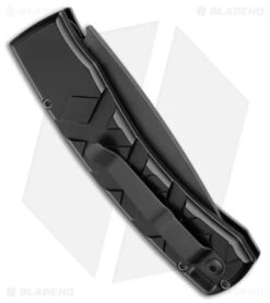 Piranha X Automatic Tactical Knife Black Aluminum (3.3" Black 154CM) -Adventure Knife Shop Piranha X Auto Tactical Black BHQ 26281 jr side