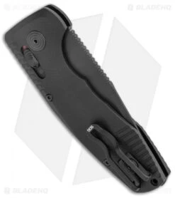 SOG Knives SOG-TAC AU Compact Tanto Automatic Knife Aluminum (2.9" Black) -Adventure Knife Shop SOG Knives SOG TAC AU Compact Auto Tanto Black Black BHQ 119254 jr side