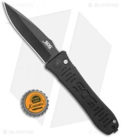 SOG Spec Elite I Automatic Knife (3.5" Black) SE-52 -Adventure Knife Shop SOG Spec Elite I Auto Knife Black BHQ 8487 jr bottlecap