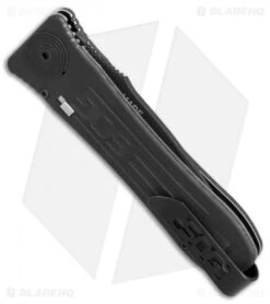 SOG Strat Ops Automatic Knife Black Canvas Micarta (3.5" Black) -Adventure Knife Shop SOG Strat Ops black canvas micarta black BHQ 52429 er side