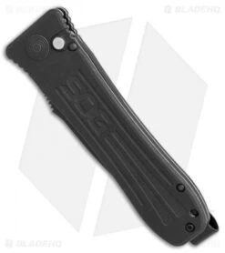 Adventure Knife Shop -Adventure Knife Shop SOG Strat Ops black canvas micarta black BHQ 52429 er spine