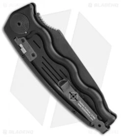 SOG-TAC Automatic Knife Drop Point (3.5" Black) ST-06 -Adventure Knife Shop SOG TAC Automatic Knife Drop Point 3.5 Black ST 06 BHQ 6208 LS Side