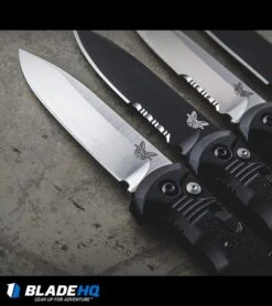 Benchmade 4400 Casbah Automatic Knife Black Grivory (3.4" Satin) -Adventure Knife Shop benchmade casbah variety sw black plain serr dl 2