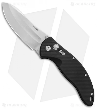 Hogue Knives EX-A04 Upswept Automatic Knife Black (4" Tumbled) 34416 -Adventure Knife Shop hogue knives EX A04 upswept black 34416 BHQ 37971 jr