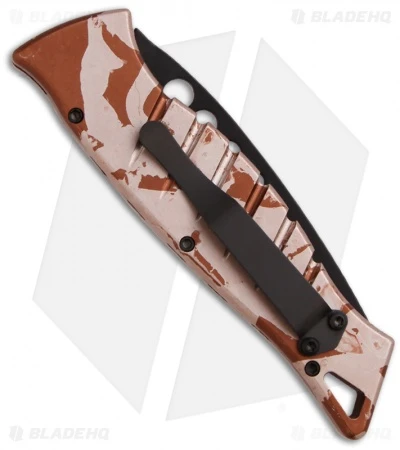 Piranha Amazon Automatic Knife Desert Camo Tactical (3.45" Black) 2 Piranha Amazon Automatic Knife Desert Camo Tactical (3.45" Black) - Image 2