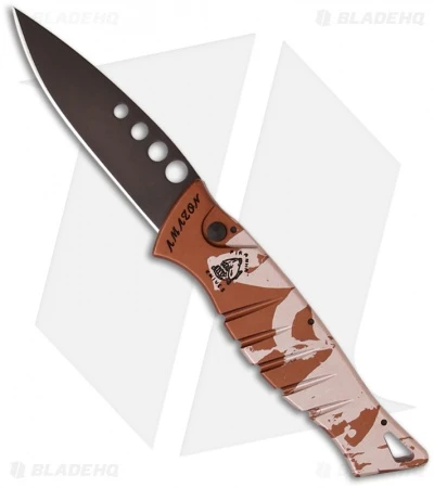 Piranha Amazon Automatic Knife Desert Camo Tactical (3.45" Black) 1 Piranha Amazon Automatic Knife Desert Camo Tactical (3.45" Black)