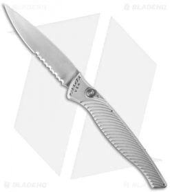 Piranha DNA Automatic Knife Silver (3.25" Mirror Serr)