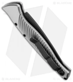 Piranha DNA Automatic Knife Silver Tactical (3.25" Black) -Adventure Knife Shop piranha dna tactical plain silver side cm 1