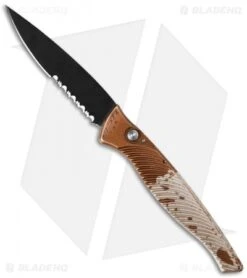 Piranha DNA Automatic Knife Desert Camo Tactical (3.25" Black Serr)