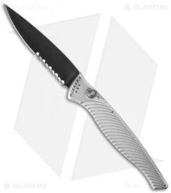 Piranha DNA Automatic Knife Silver Tactical (3.25" Black Serr)