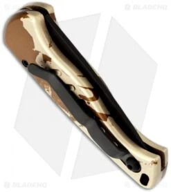 Piranha Fingerling Desert Camo Automatic Knife (2.5" Black Plain) -Adventure Knife Shop piranha fingerling camo tactical plain side