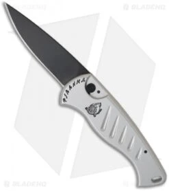 Piranha Fingerling Silver Tactical Automatic Knife (2.5" Black)