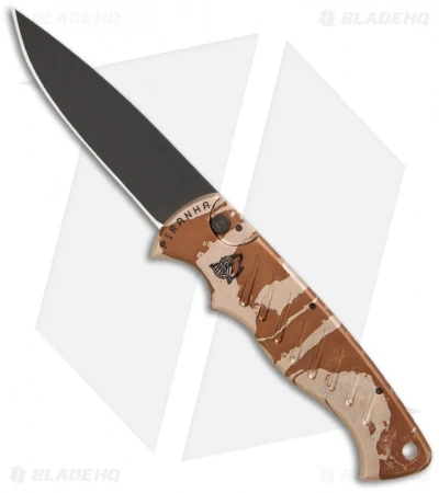 Piranha Automatic Pocket Knife Desert Camo (3.2" Black Plain) 1 Piranha Automatic Pocket Knife Desert Camo (3.2" Black Plain)