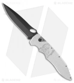 Piranha Predator Automatic Knife Silver Tactical (4.1" Black)