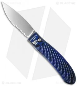 Piranha Toxin Automatic Knife Blue (3.75" Mirror Serr)