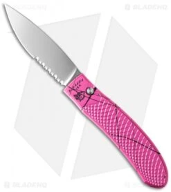 Piranha Toxin Automatic Knife Pink (3.75" Mirror Serr)