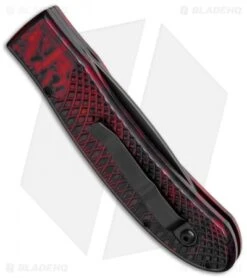 Piranha Toxin Automatic Knife Red (3.75" Black Serr) -Adventure Knife Shop piranha toxin red tactical ser side cm