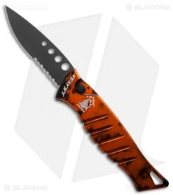 Piranha Amazon Automatic Knife Burnt Orange Tactical (3.45" Black Serr)
