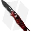 Piranha Amazon Automatic Knife Red Tactical (3.45" Black Serr)