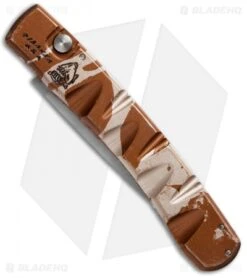 Piranha Virus Automatic Knife Desert Camo (3.25" Black) -Adventure Knife Shop piranha virus camo mirror plain side front