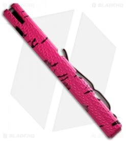 Piranha Virus Automatic Knife Pink Tactical (3.25" Black Serr) -Adventure Knife Shop piranha virus pink tactical spine