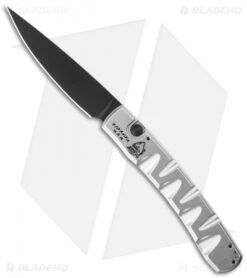 Piranha Virus Automatic Knife Silver Tactical (3.25" Black)