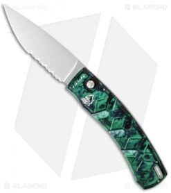 Piranha X Automatic Knife Green (3.3" Mirror Serr)